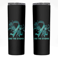 Sexual Assault Awareness Skinny Tumbler End The Stigma Teal Floral Ribbon