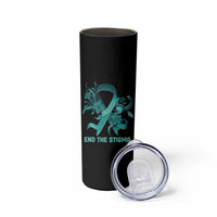 Sexual Assault Awareness Skinny Tumbler End The Stigma Teal Floral Ribbon
