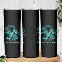 Sexual Assault Awareness Skinny Tumbler End The Stigma Teal Floral Ribbon