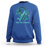 Teal Floral Ribbon Sexual Assault Awareness Month End The Stigma, Sexual Assault Awareness Shirt Sweatshirt - Wonder Print Shop
