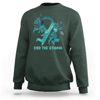 Teal Floral Ribbon Sexual Assault Awareness Month End The Stigma, Sexual Assault Awareness Shirt Sweatshirt - Wonder Print Shop
