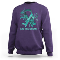 Teal Floral Ribbon Sexual Assault Awareness Month End The Stigma, Sexual Assault Awareness Shirt Sweatshirt - Wonder Print Shop