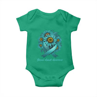 Sexual Assault Awareness Baby Onesie Teal Ribbon Sunflowers Support