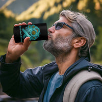 Sexual Assault Awareness 4 in 1 Can Cooler Tumbler Teal Ribbon Sunflowers Support