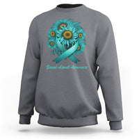 Sexual Assault Awareness Teal Sunflowers Ribbon End The Stigma, Sexual Assault Awareness Shirt Sweatshirt - Wonder Print Shop