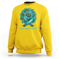 Sexual Assault Awareness Teal Sunflowers Ribbon End The Stigma, Sexual Assault Awareness Shirt Sweatshirt - Wonder Print Shop