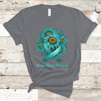 Sexual Assault Awareness Teal Sunflowers Ribbon End The Stigma, Sexual Assault Awareness Shirt T-Shirt - Wonder Print Shop