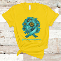 Sexual Assault Awareness Teal Sunflowers Ribbon End The Stigma, Sexual Assault Awareness Shirt T-Shirt - Wonder Print Shop