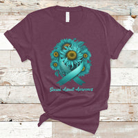 Sexual Assault Awareness Teal Sunflowers Ribbon End The Stigma, Sexual Assault Awareness Shirt T-Shirt - Wonder Print Shop