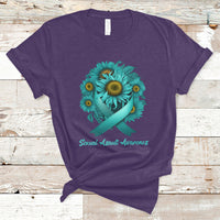 Sexual Assault Awareness Teal Sunflowers Ribbon End The Stigma, Sexual Assault Awareness Shirt T-Shirt - Wonder Print Shop