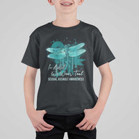 Sexual Assault Awareness T Shirt For Kid In April We Wear Teal Ribbon Butterfly
