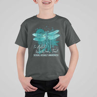 Sexual Assault Awareness T Shirt For Kid In April We Wear Teal Ribbon Butterfly