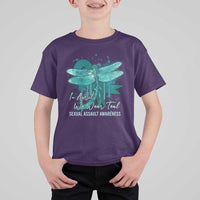 Sexual Assault Awareness T Shirt For Kid In April We Wear Teal Ribbon Butterfly