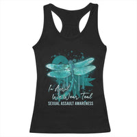 Sexual Assault Awareness Racerback Tank Top In April We Wear Teal Ribbon Butterfly