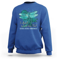 In April We Wear Teal Sexual Assault Awareness Month Teal Ribbon Butterfly, Sexual Assault Awareness Shirt Sweatshirt - Wonder Print Shop