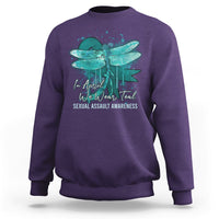 In April We Wear Teal Sexual Assault Awareness Month Teal Ribbon Butterfly, Sexual Assault Awareness Shirt Sweatshirt - Wonder Print Shop