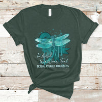 In April We Wear Teal Sexual Assault Awareness Month Teal Ribbon Butterfly, Sexual Assault Awareness Shirt T-Shirt - Wonder Print Shop