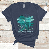 In April We Wear Teal Sexual Assault Awareness Month Teal Ribbon Butterfly, Sexual Assault Awareness Shirt T-Shirt - Wonder Print Shop