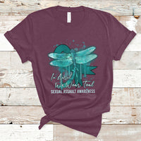 In April We Wear Teal Sexual Assault Awareness Month Teal Ribbon Butterfly, Sexual Assault Awareness Shirt T-Shirt - Wonder Print Shop