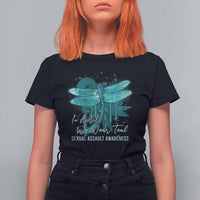 Sexual Assault Awareness T Shirt For Women In April We Wear Teal Ribbon Butterfly