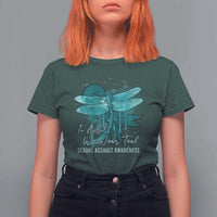 Sexual Assault Awareness T Shirt For Women In April We Wear Teal Ribbon Butterfly