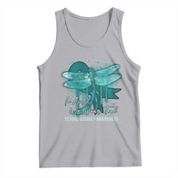 Sexual Assault Awareness Tank Top In April We Wear Teal Ribbon Butterfly