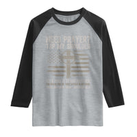 Need Prayer Tap My Shoulder Christian Patriotic Raglan Shirt American Flag Cross Crown of Thorns Matthew 18:20