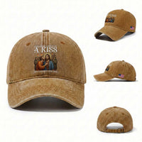 It Started Out With A Kiss Funny Jesus Christian Easter Washed Cotton Baseball Cap Judas Betrayal Jesus Faith Message Biblical Humor