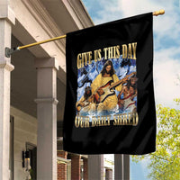 Give Us This Day Our Daily Shred Funny Christian Jesus Rock Garden Flag Faith Humor Music Lover Inspired Gift