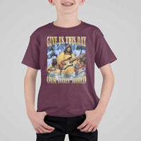 Give Us This Day Our Daily Shred Funny Christian Jesus Rock T Shirt For Kid Faith Humor Music Lover Inspired Gift