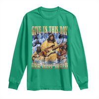 Give Us This Day Our Daily Shred Funny Christian Jesus Rock Long Sleeve Shirt Faith Humor Music Lover Inspired Gift