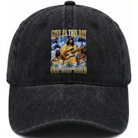 Give Us This Day Our Daily Shred Funny Christian Jesus Rock Washed Cotton Baseball Cap Faith Humor Music Lover Inspired Gift