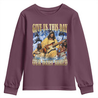 Give Us This Day Our Daily Shred Funny Christian Jesus Rock Youth Sweatshirt Faith Humor Music Lover Inspired Gift