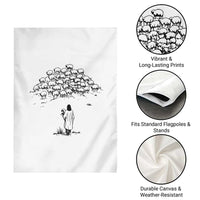 Jesus The Good Shepherd Minimalist Christian Garden Flag Sheep Flock Faith Spiritual Inspirational Gift