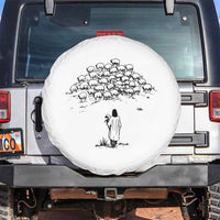 Jesus The Good Shepherd Minimalist Christian Spare Tire Cover Sheep Flock Faith Spiritual Inspirational Gift
