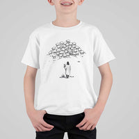 Jesus The Good Shepherd Minimalist Christian T Shirt For Kid Sheep Flock Faith Spiritual Inspirational Gift