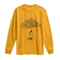 Jesus The Good Shepherd Minimalist Christian Long Sleeve Shirt Sheep Flock Faith Spiritual Inspirational Gift