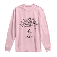 Jesus The Good Shepherd Minimalist Christian Long Sleeve Shirt Sheep Flock Faith Spiritual Inspirational Gift