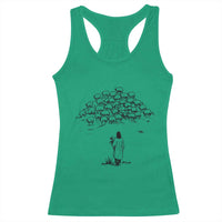 Jesus The Good Shepherd Minimalist Christian Racerback Tank Top Sheep Flock Faith Spiritual Inspirational Gift