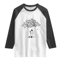 Jesus The Good Shepherd Minimalist Christian Raglan Shirt Sheep Flock Faith Spiritual Inspirational Gift