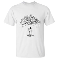 Jesus The Good Shepherd Minimalist Christian T Shirt Sheep Flock Faith Spiritual Inspirational Gift