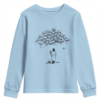 Jesus The Good Shepherd Minimalist Christian Youth Sweatshirt Sheep Flock Faith Spiritual Inspirational Gift