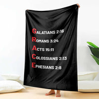 GRACE Christian Scripture Acronym Throw Blanket Bible Verses Galatians Romans Acts Colossians Ephesians Faith Message Gift