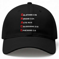GRACE Christian Scripture Acronym Baseball Cap Bible Verses Galatians Romans Acts Colossians Ephesians Faith Message Gift