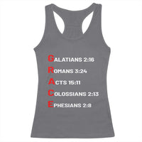GRACE Christian Scripture Acronym Racerback Tank Top Bible Verses Galatians Romans Acts Colossians Ephesians Faith Message Gift
