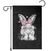 Cute Easter Bunny with Heart Glasses Pink Bow Garden Flag Adorable Rabbit Love Aesthetic Gift