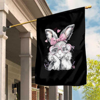 Cute Easter Bunny with Heart Glasses Pink Bow Garden Flag Adorable Rabbit Love Aesthetic Gift