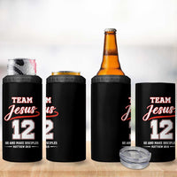 Team Jesus 12 Christian Sports Style 4 in 1 Can Cooler Tumbler Go And Make Disciples Matthew 28:19 Faith Athletic Inspired Gift