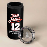 Team Jesus 12 Christian Sports Style 4 in 1 Can Cooler Tumbler Go And Make Disciples Matthew 28:19 Faith Athletic Inspired Gift