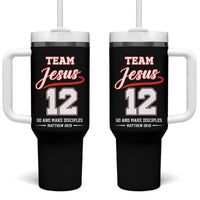 Team Jesus 12 Christian Sports Style Tumbler With Handle Go And Make Disciples Matthew 28:19 Faith Athletic Inspired Gift